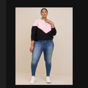 Torrid lace top sweatshirt